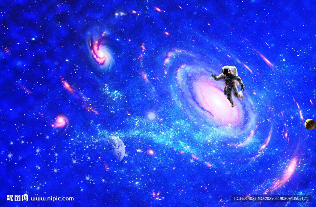太空黑洞宇宙行星宇航员星空背景
