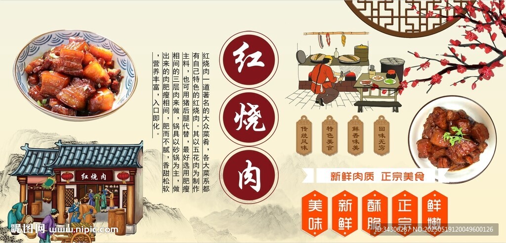 红烧肉背景墙
