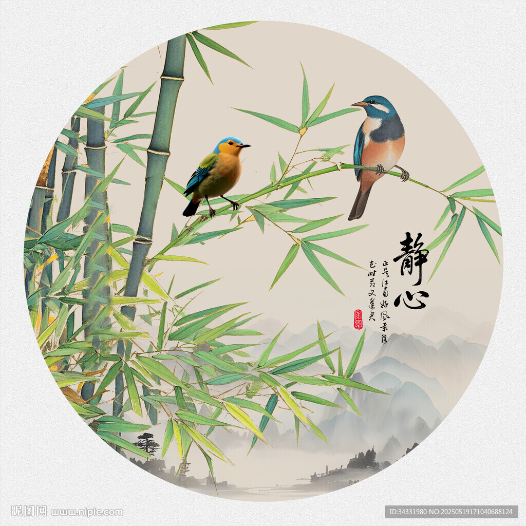 竹子花鸟画
