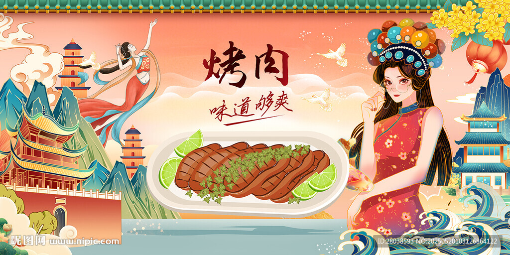 烤肉背景墙