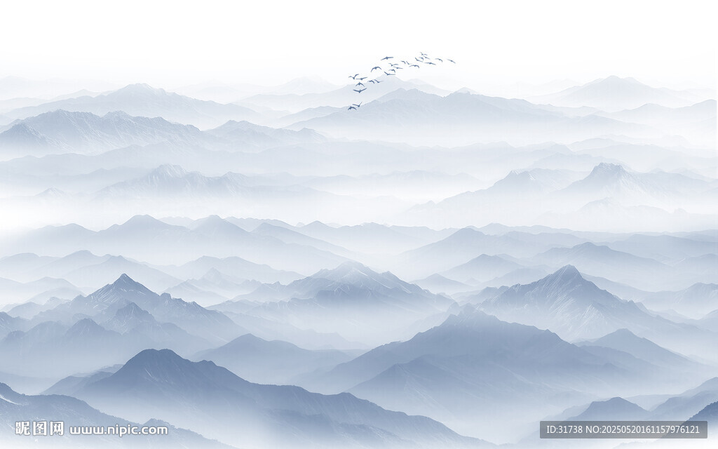 水墨群山背景