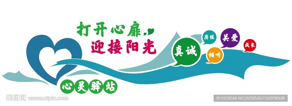 打开心灵迎接阳光文化墙
