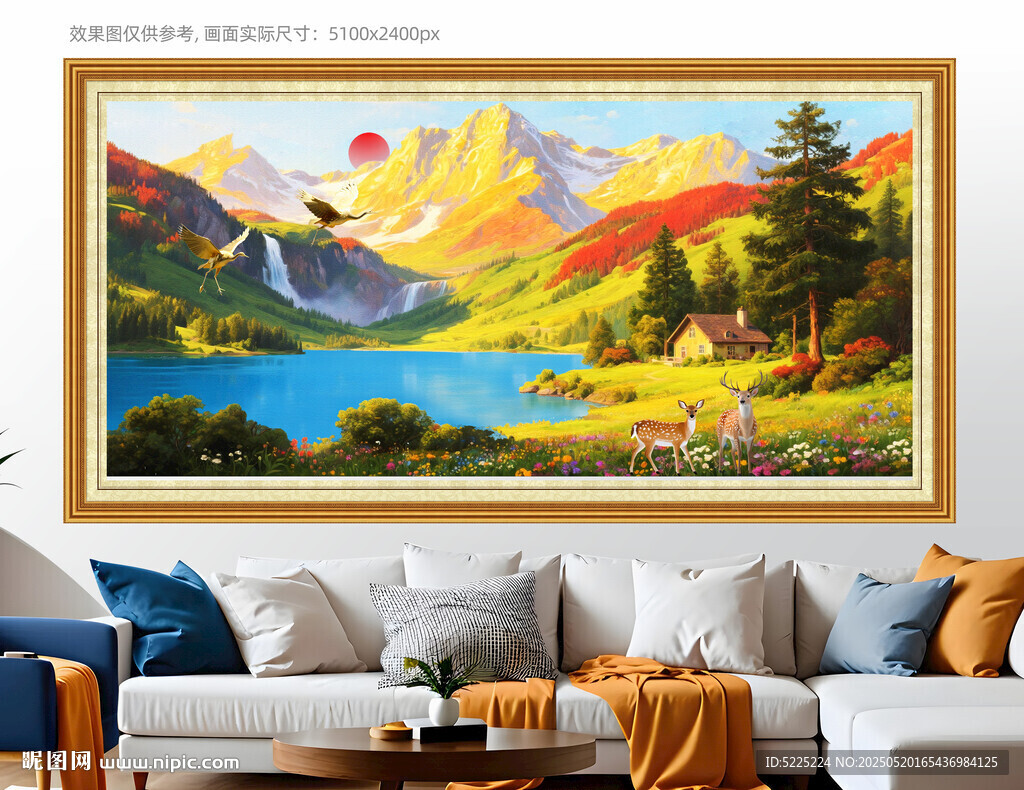日照金山油画
