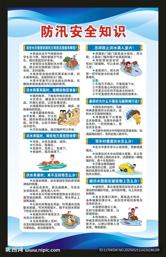 防洪防汛知识海报