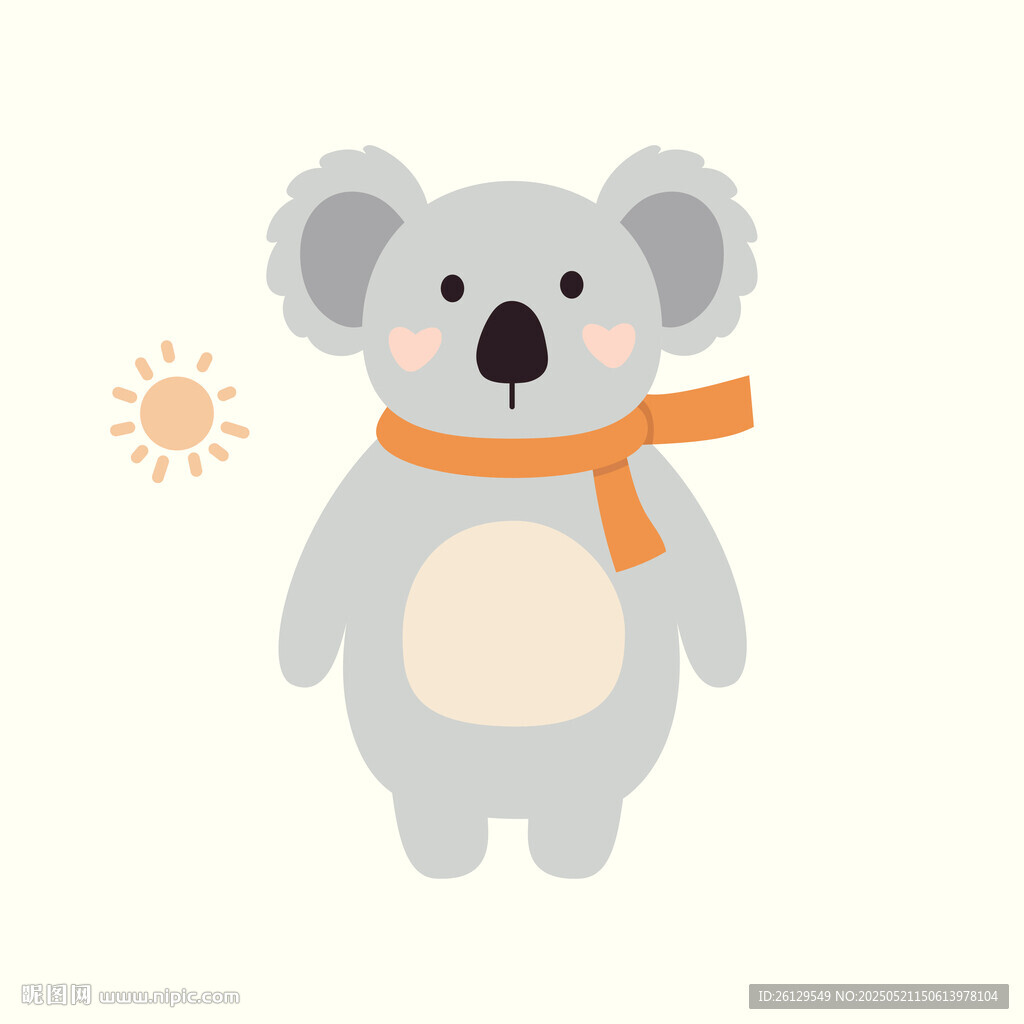 戴围巾的可爱考拉