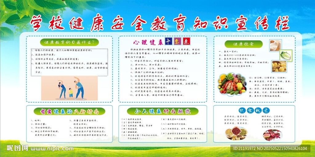 学校健康安全教育知识宣传栏