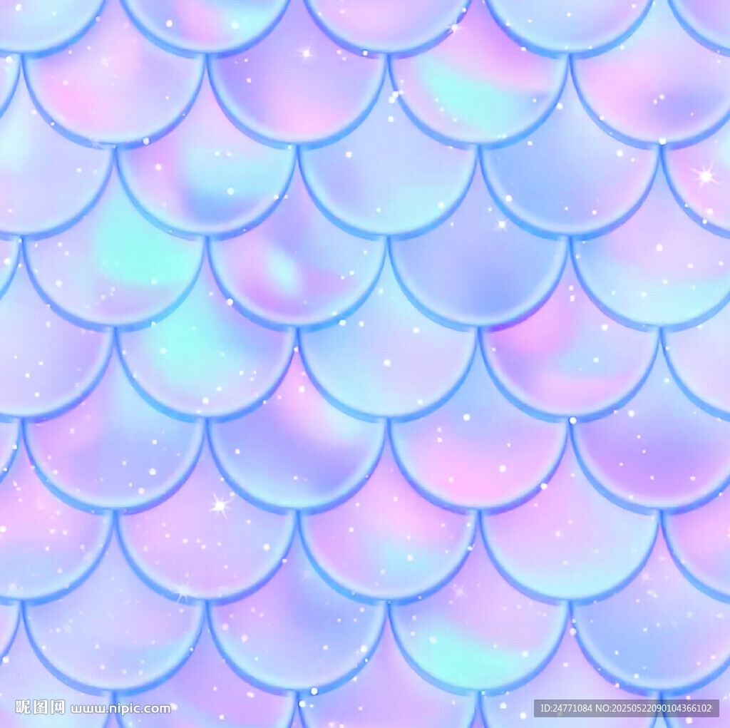 梦幻渐变鱼鳞纹理图案