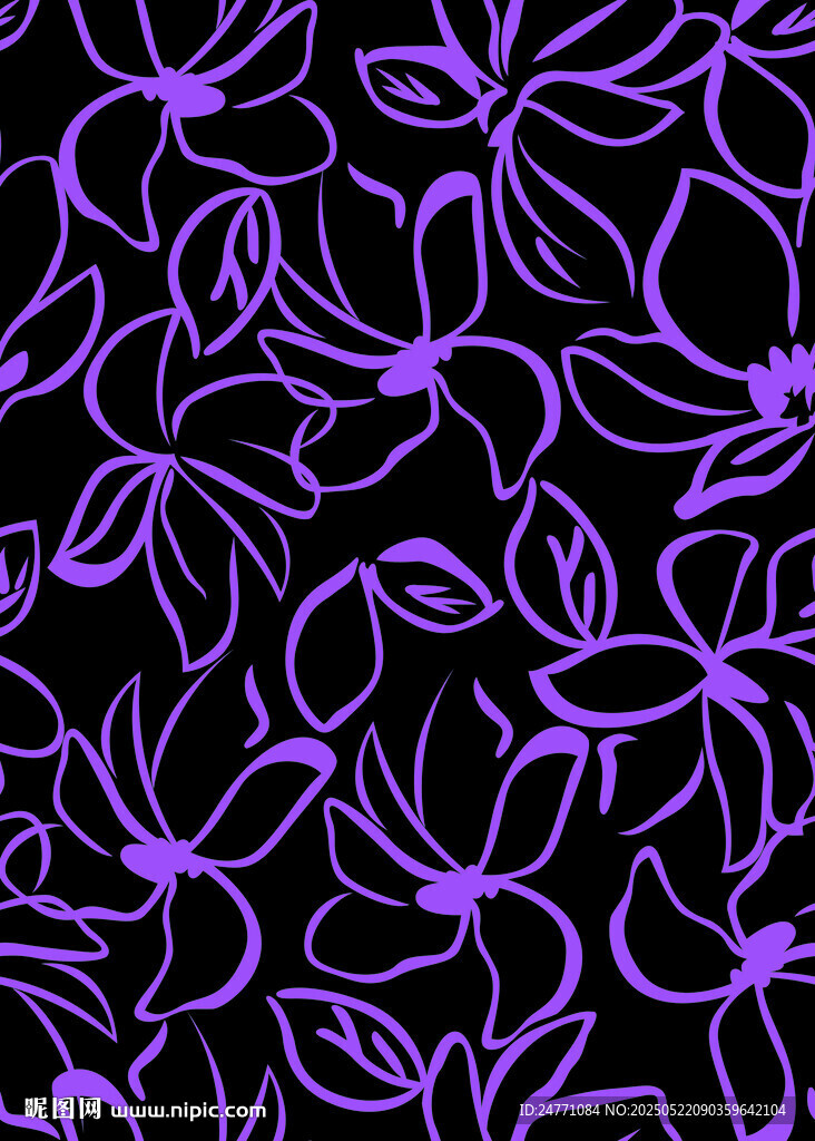 紫色花卉图案背景纹理
