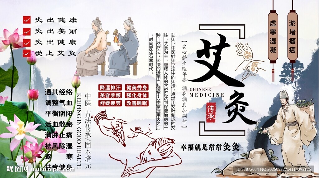 艾灸背景墙