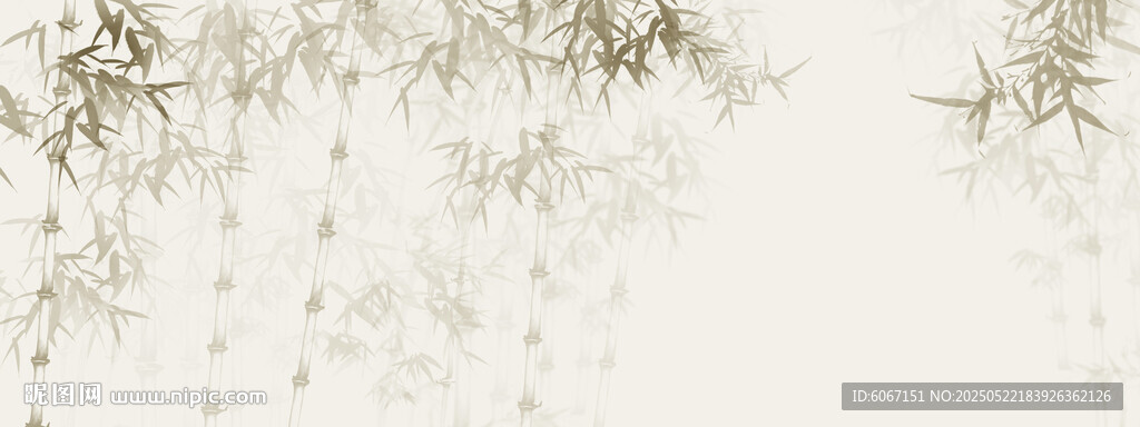 新中式水墨竹子背景墙