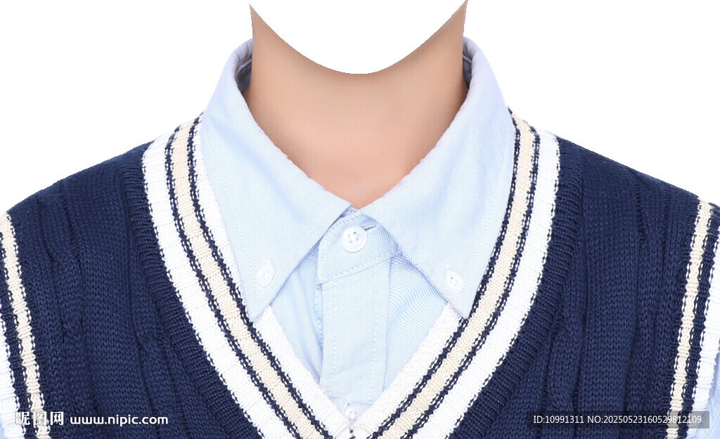 男学生马甲证件照衣服素材