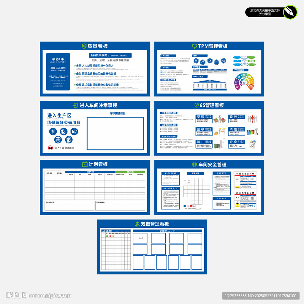 质量看板 TPM管理看板 5S