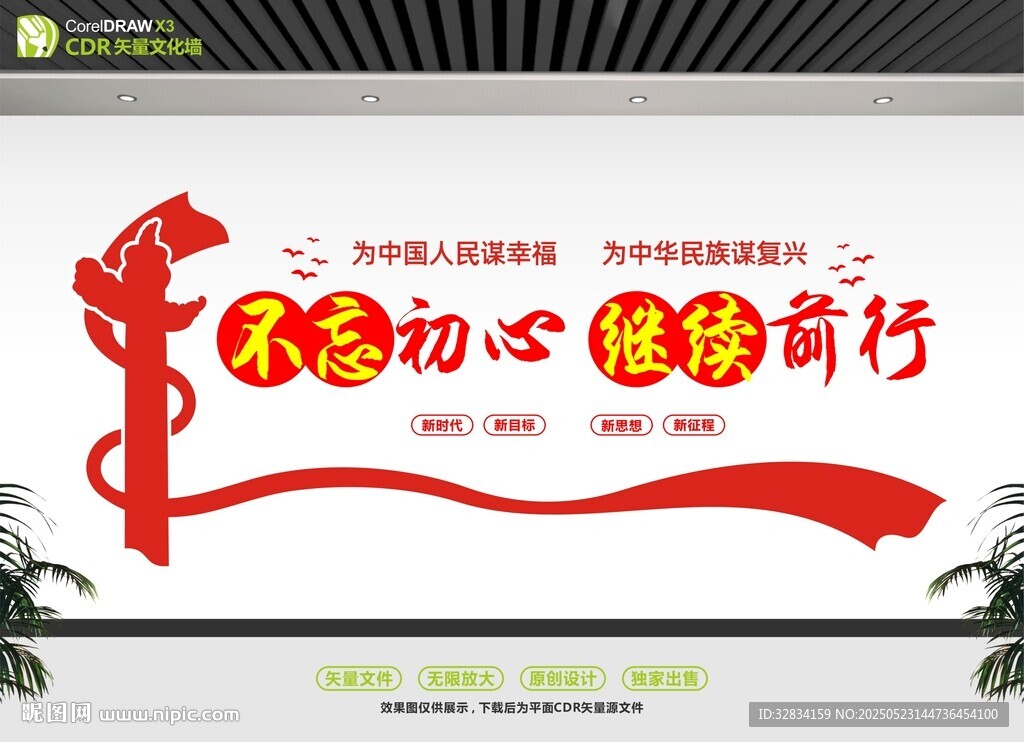 不忘初心 继续前行宣传海报