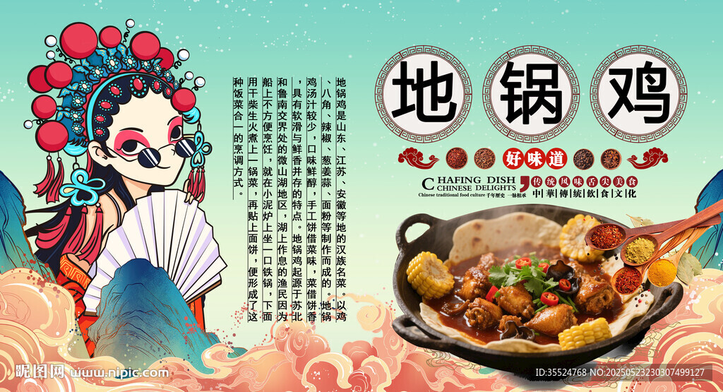 地锅鸡背景墙