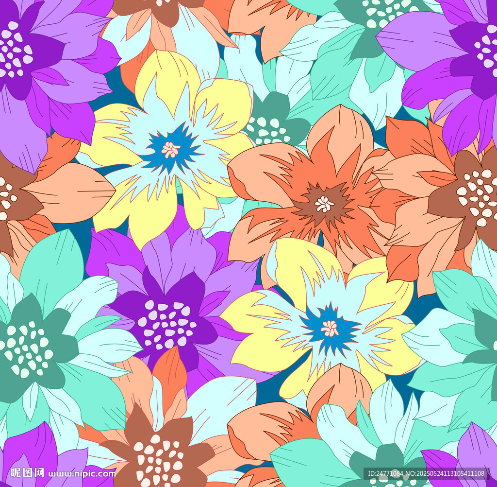 多彩花卉图案背景