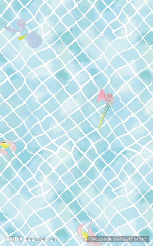 清新泳池瓷砖背景图案