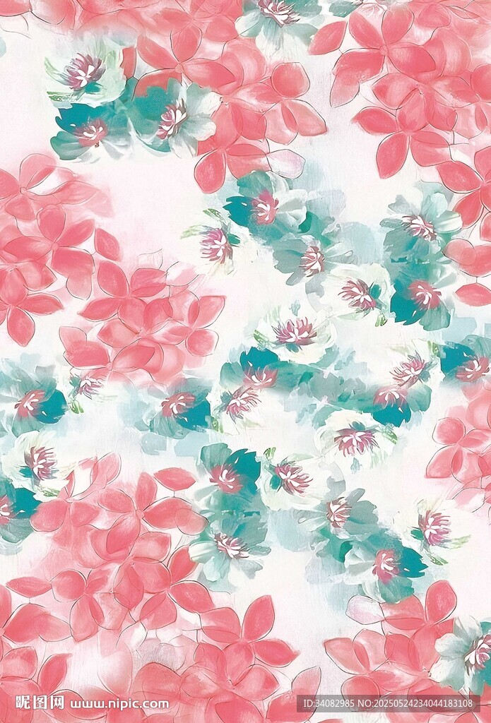 粉色花卉图案背景纹理