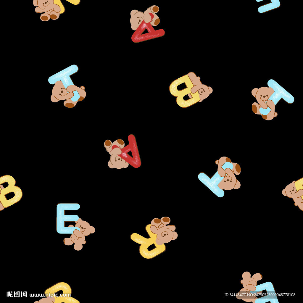 多彩卡通字母图案背景