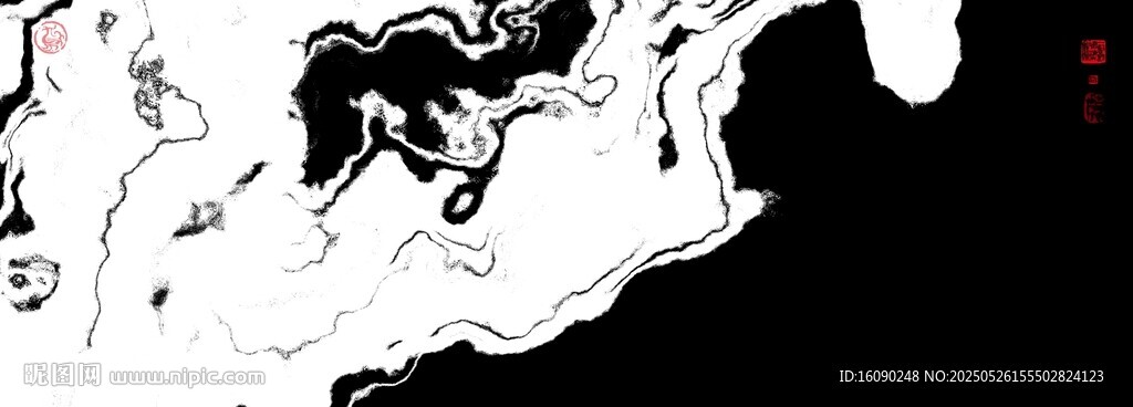 黑白水墨画
