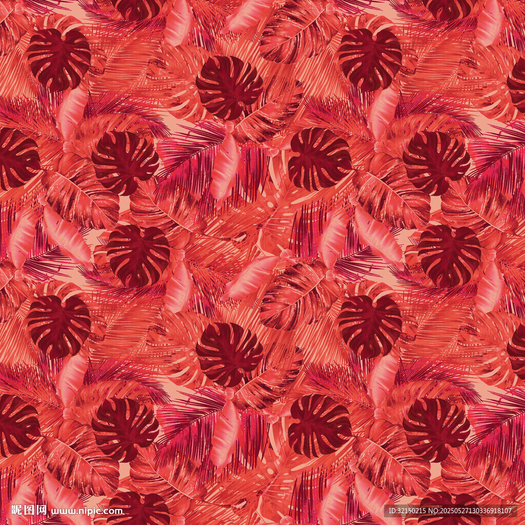 红色花卉图案纹理背景