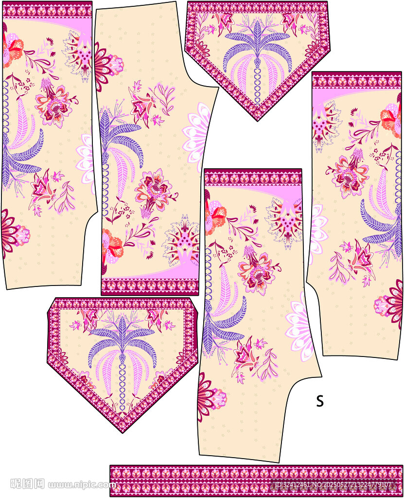 数码印花 小花 花朵 图案 设