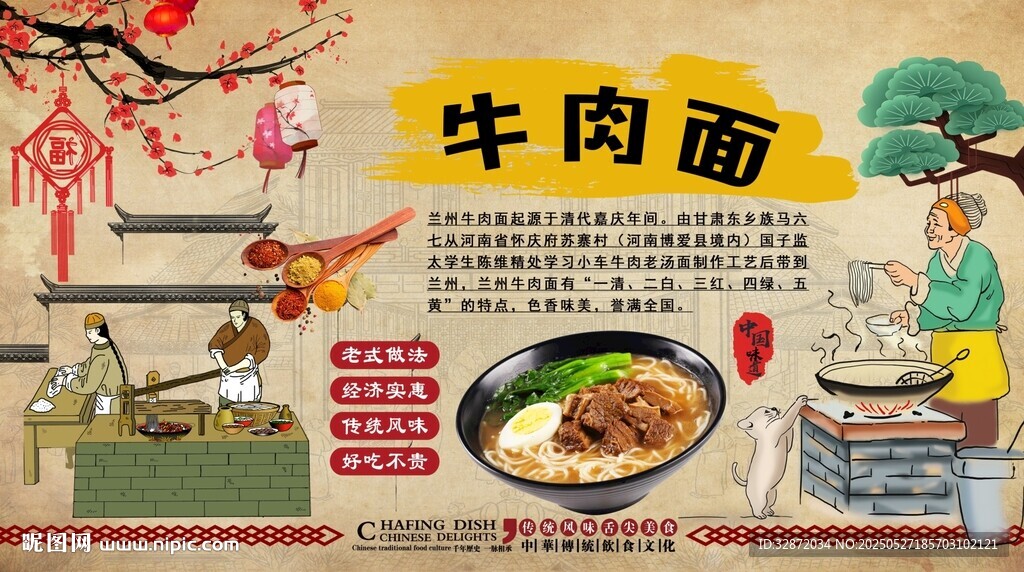 牛肉面背景墙