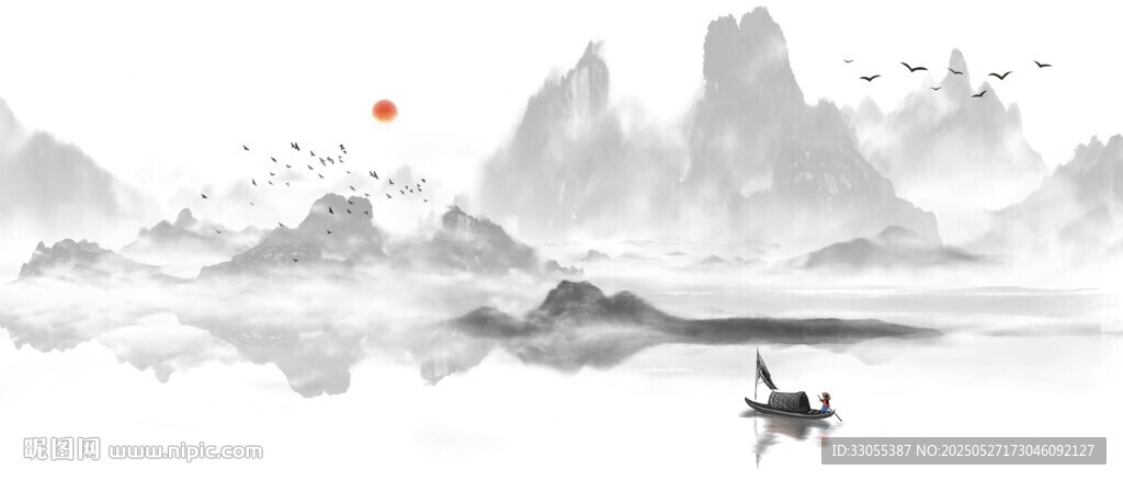 江山如画水墨画