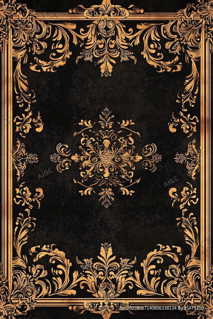 黑金奢华欧式花纹装饰图案