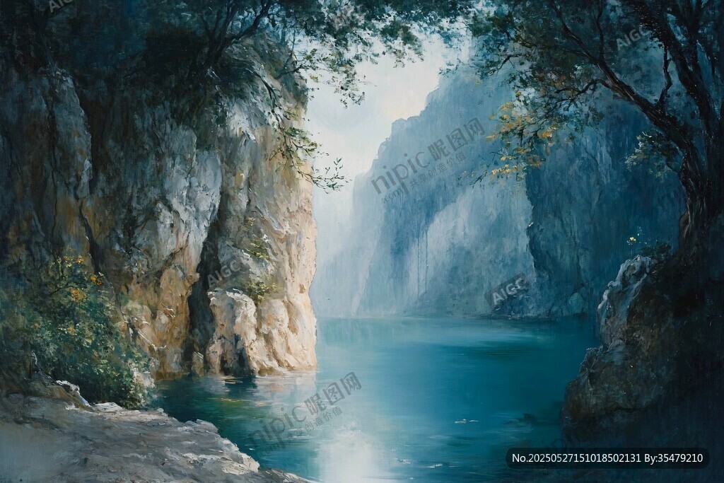 峡谷碧水间的静谧景致