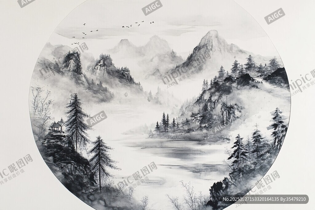 水墨山水图
