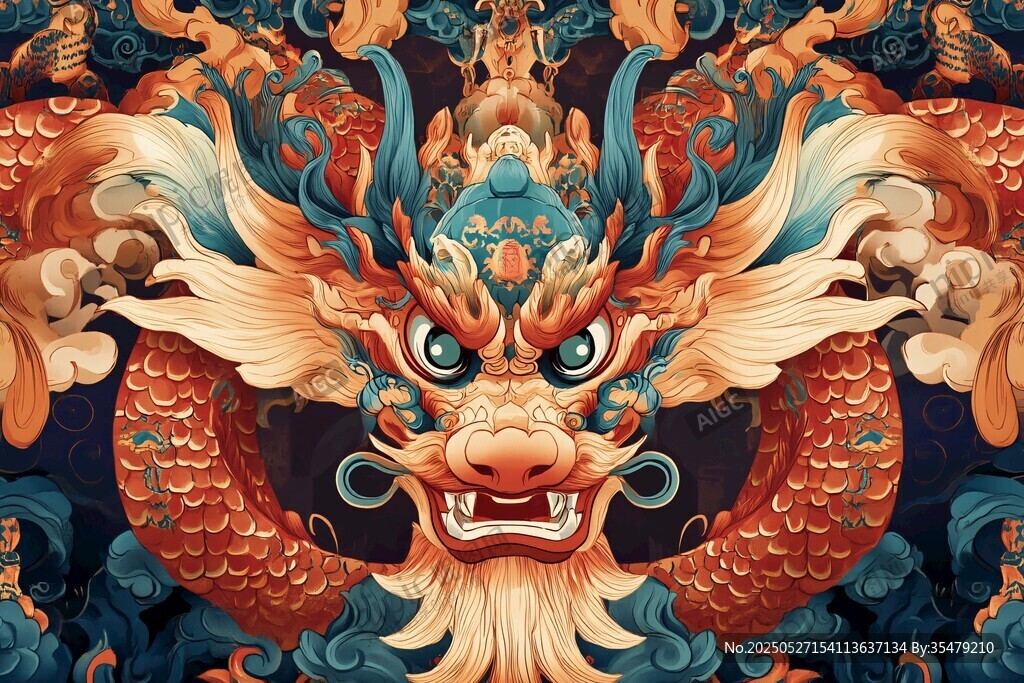 中式龙图腾华丽祥瑞图案