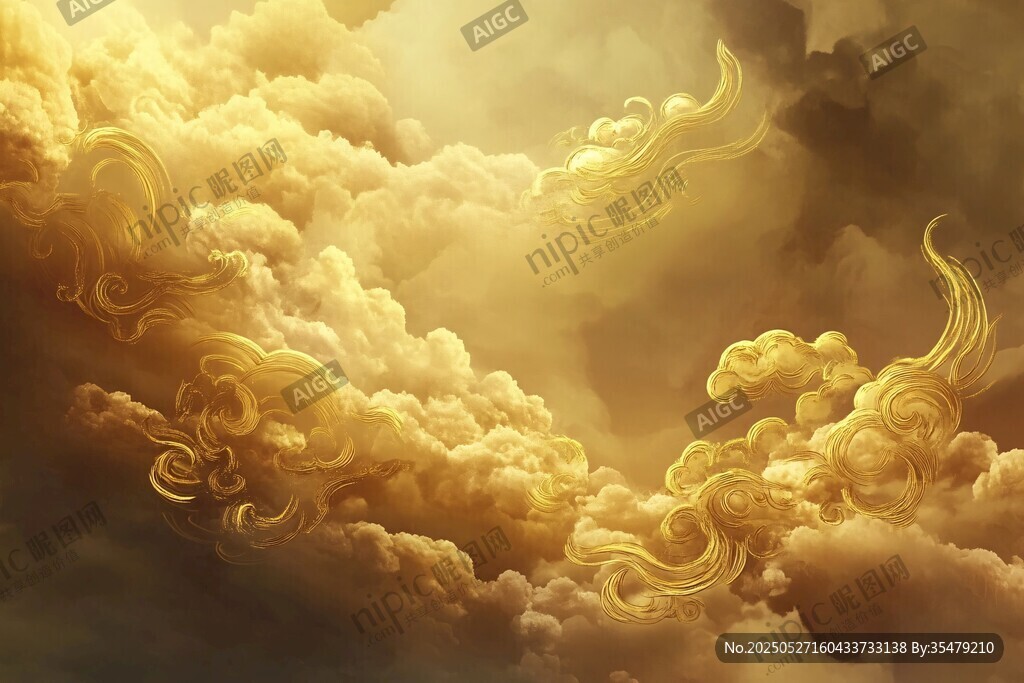 金色祥云 奇幻天空景象