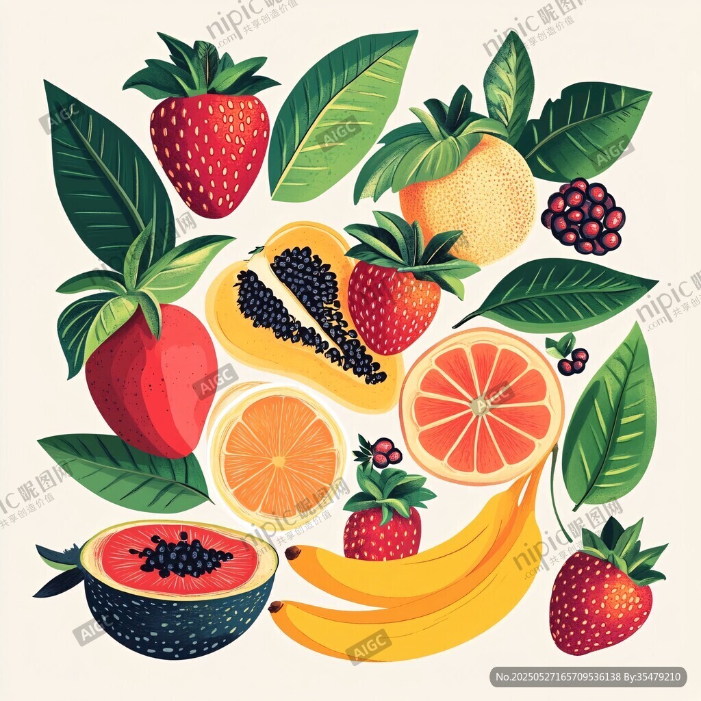 缤纷水果插画