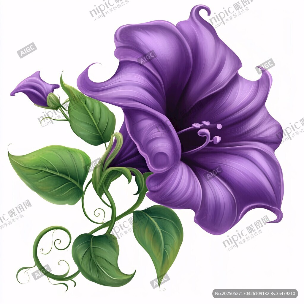 紫色牵牛花插画