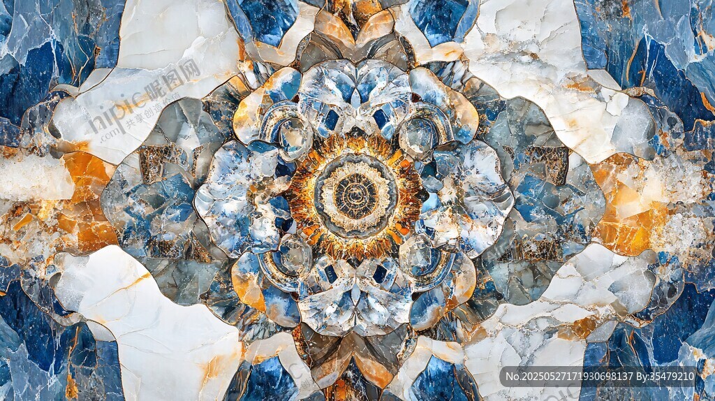 梦幻宝石对称抽象艺术图案