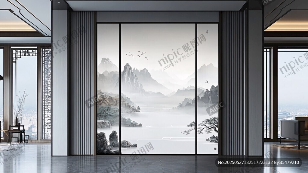 中式山水屏风 雅致空间意境
