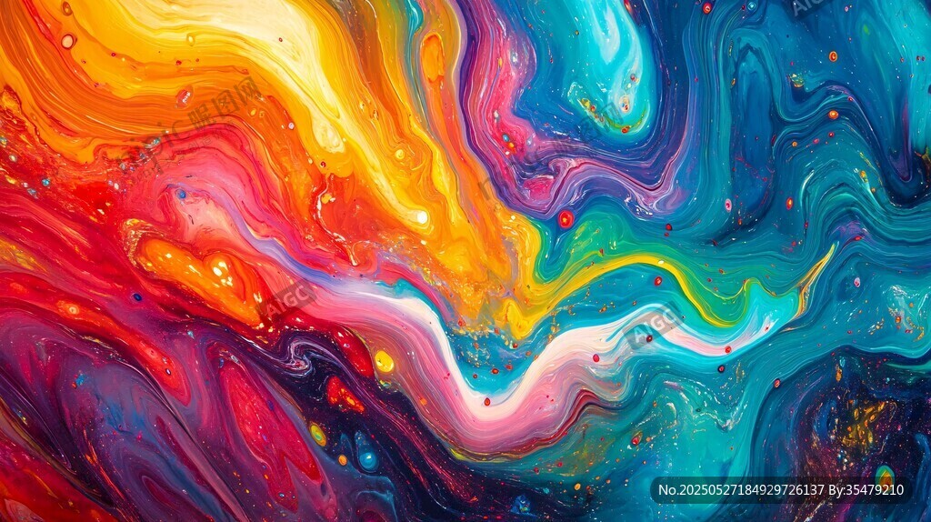 绚丽多彩的流体艺术画面