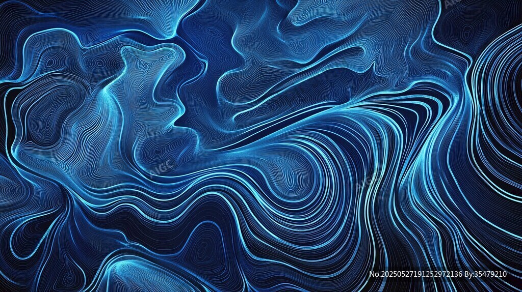 蓝色梦幻流动抽象纹理图案