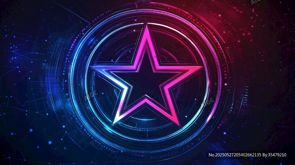 霓虹星形科技风背景图案