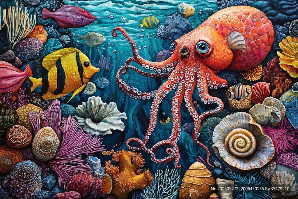 梦幻海底世界的多彩生物