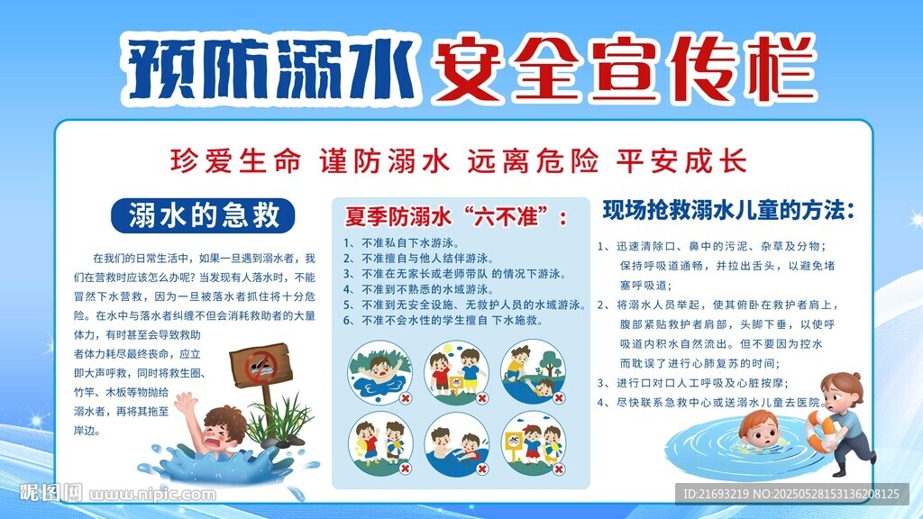 预防溺水安全宣传海报
