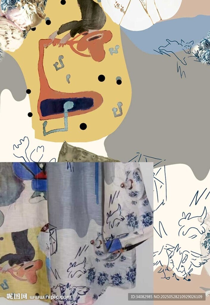 卡通风格动物与物件插画