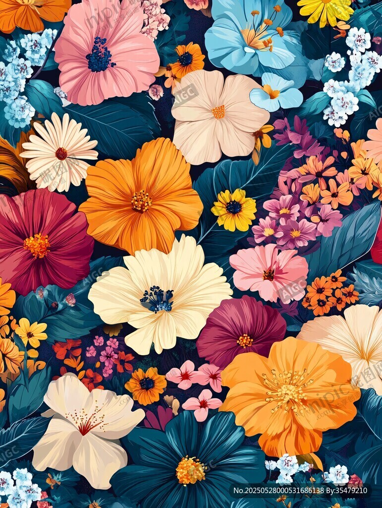 缤纷花卉图案 多彩花卉世界