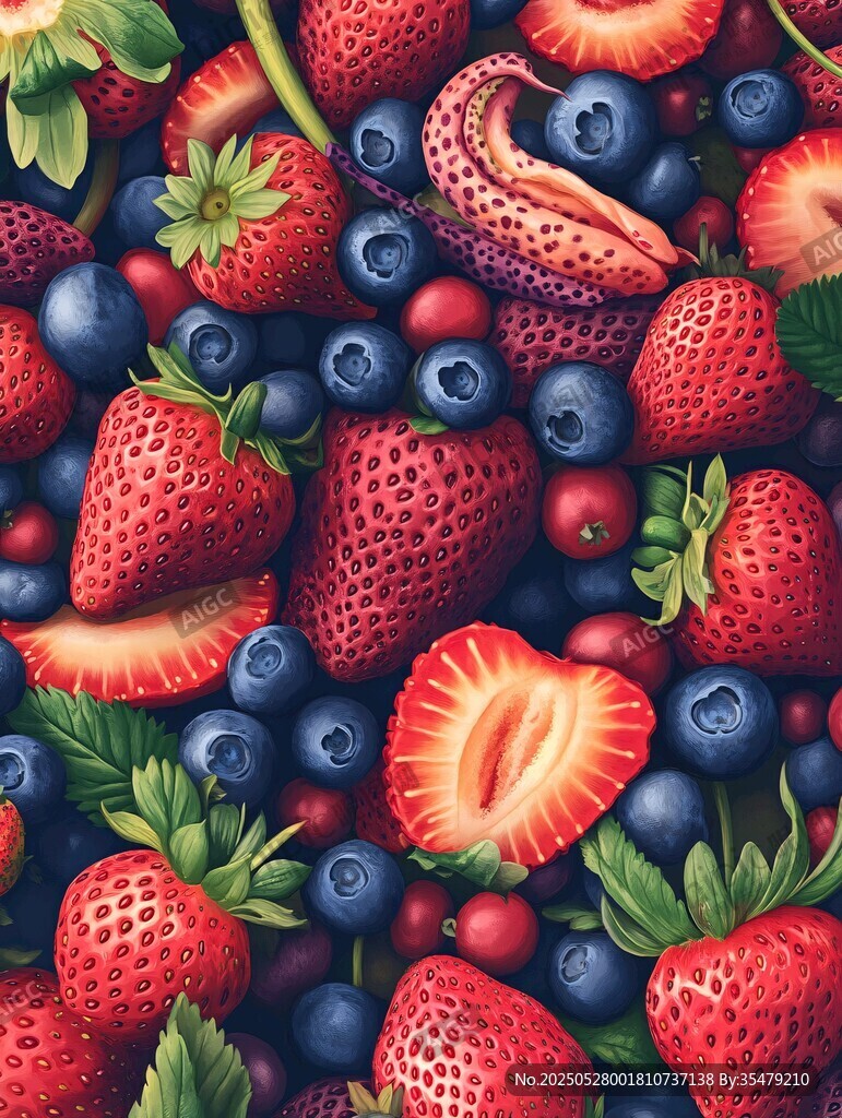 缤纷莓果插画 色彩盛宴