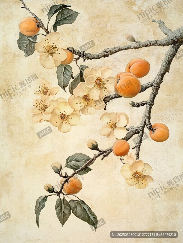 枝头硕果繁花