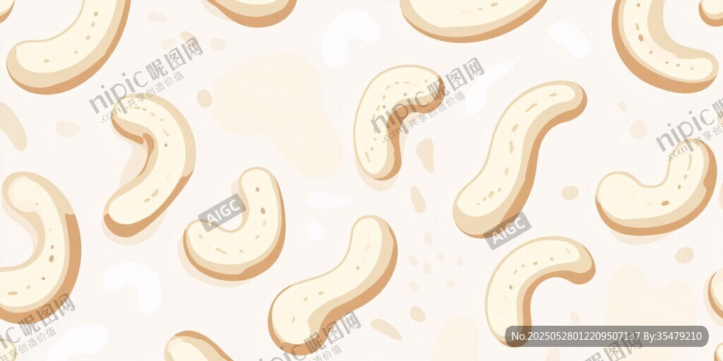 卡通风格腰果图案背景