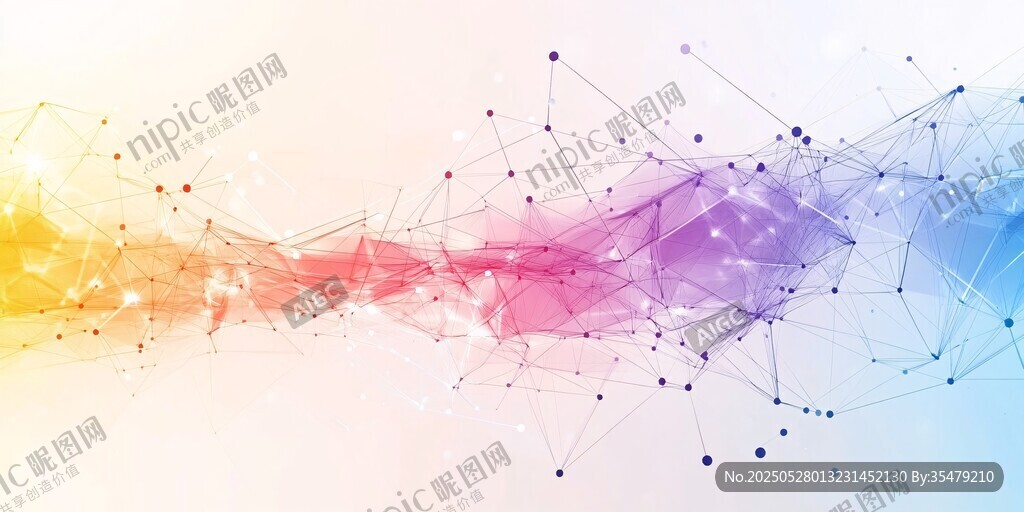 炫彩网络连接抽象背景图