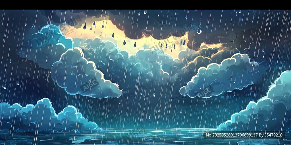雨夜云端奇幻景象