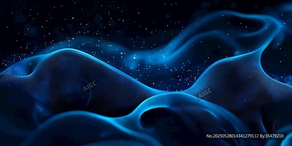 梦幻蓝色流动星空背景