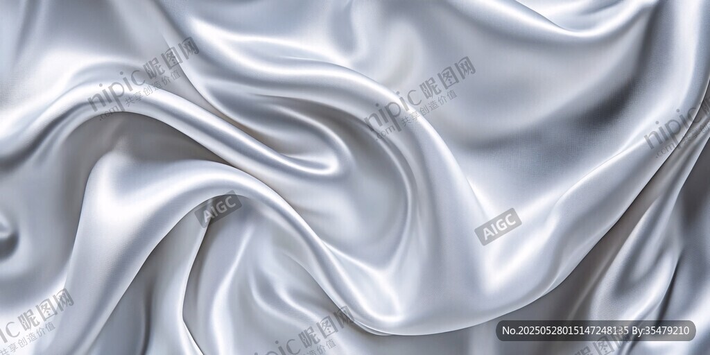 银白丝绸质感纹理画面